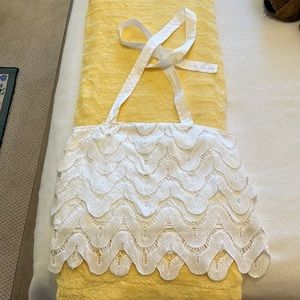 white lace halter top